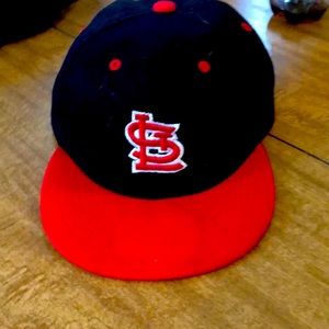 Red and black Cardinals hat comfortable to wear